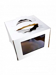 Коробка белая с прозрачной крышкой 131х131х85